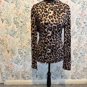 Leopard Print Long Sleeve Top